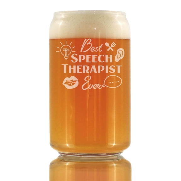 Bevvee Beer Can Pint Glass 16 oz Best Speech Therapist Gifts for Speech Therapists Beer Glasses
