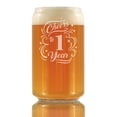 thumbnail image 1 of Bevvee Beer Can Pint Glass 16 oz Cheers 1 Year 1st Anniversary Gifts Beer Glasses, 1 of 4