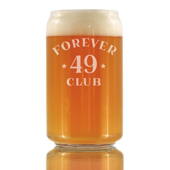 Bevvee Beer Can Pint Glass 16 oz Forever 49 50th Birthday Gifts Beer Glasses