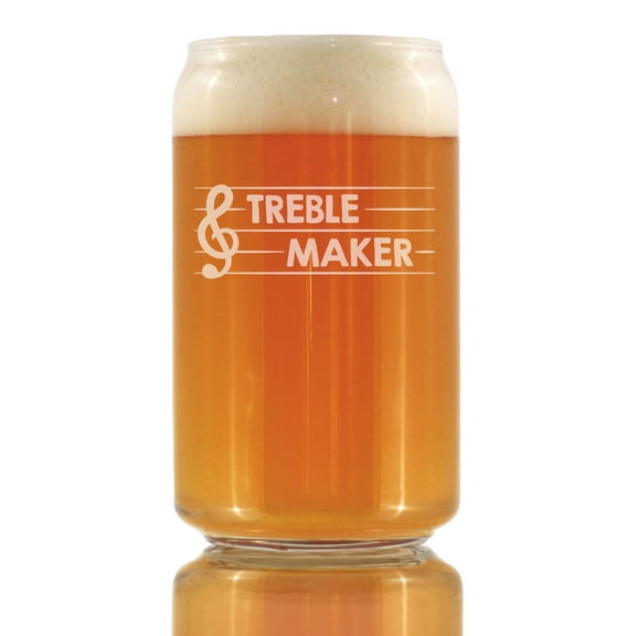 Bevvee Beer Can Pint Glass 16 oz Treble Maker Music Enthusiast Gifts Beer Glasses