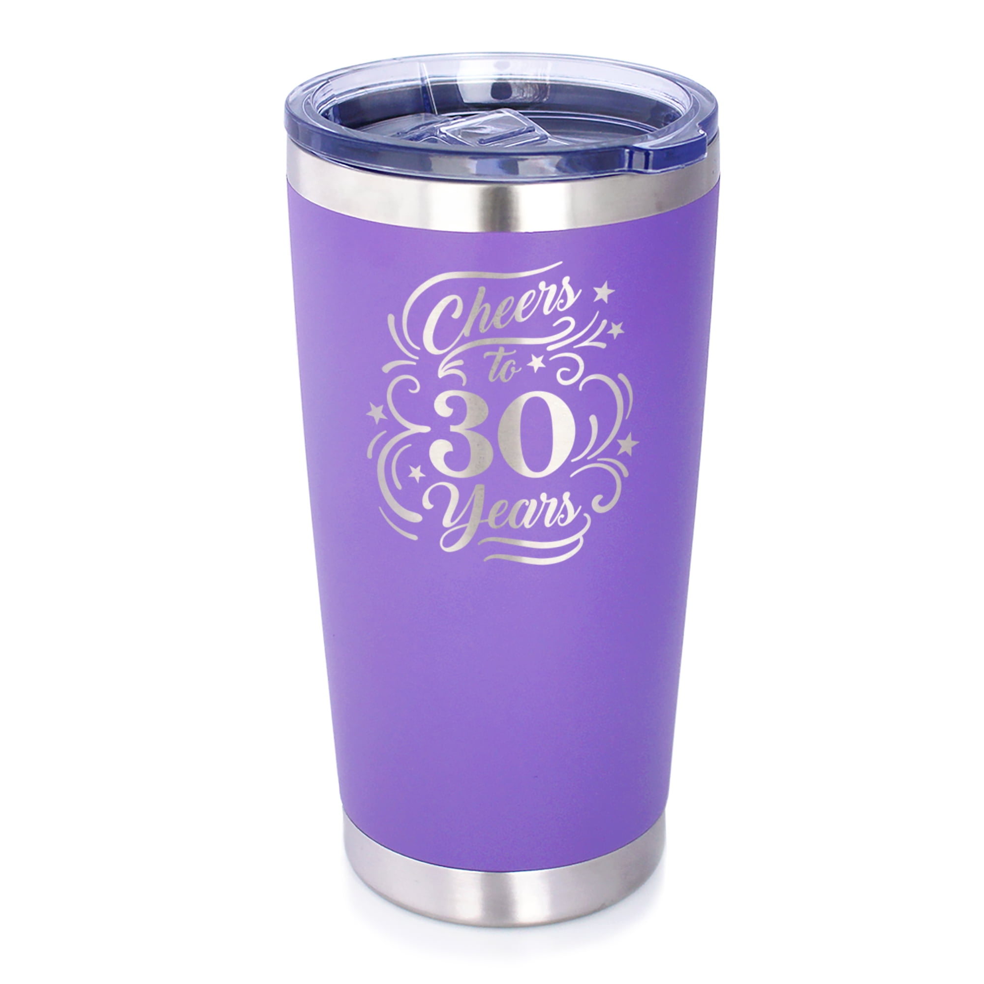 Bevvee Insulated Travel Tumbler 20 oz Cheers 30 Years 30th Birthday Gifts  Tumblers