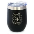 thumbnail image 1 of Bevvee Insulated Wine Tumbler 12 oz Cheers 4 Years Gifts for Wine Enthusiasts Tumblers, 1 of 4