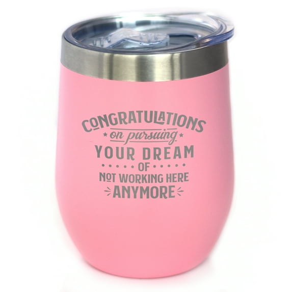 Bevvee Insulated Wine Tumbler 12 oz Congrats Pursuing Dream Gifts for Graduates Tumblers