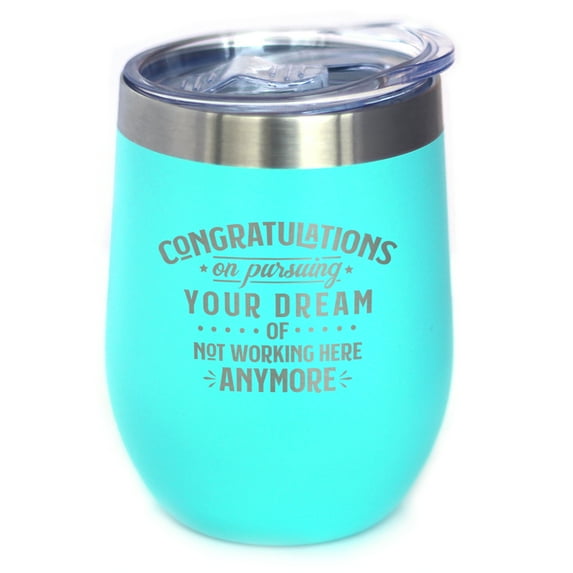 Bevvee Insulated Wine Tumbler 12 oz Congrats Pursuing Dream Gifts for Graduates Tumblers
