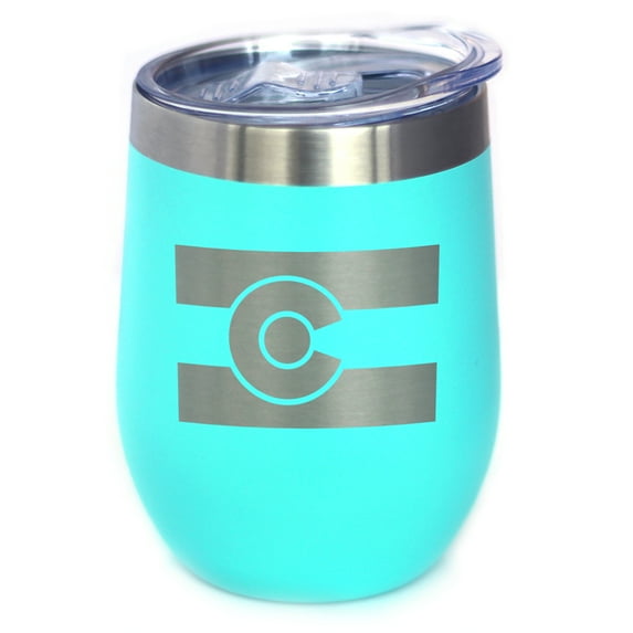 Bevvee Insulated Wine Tumbler 12 oz Flag Of Colorado Colorado Enthusiast Gifts Tumblers