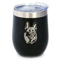 Bevvee Insulated Wine Tumbler 12 oz German Shepherd Face German Shepherd Owner Gifts Tumblers