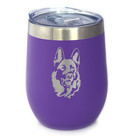 Bevvee Insulated Wine Tumbler 12 oz German Shepherd Face German Shepherd Owner Gifts Tumblers
