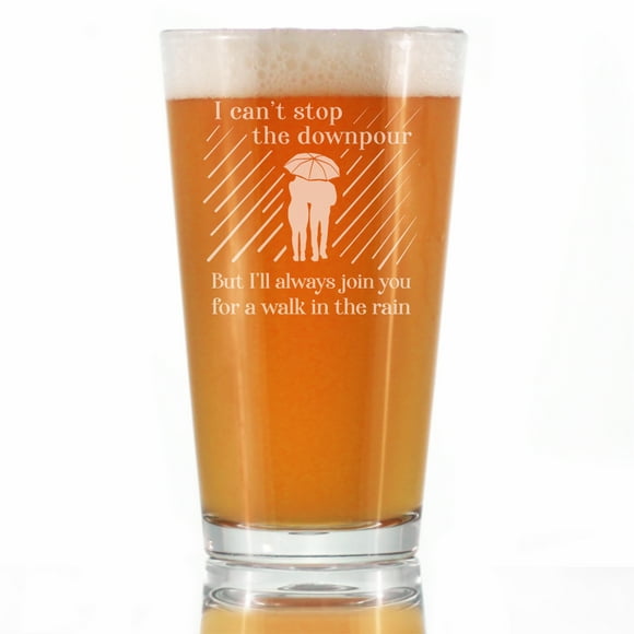 Bevvee Pint Glass 16 oz Walk In The Rain Beer Enthusiast Gifts Beer Glasses
