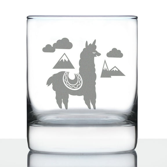 Bevvee Whiskey Rocks Glass 10.25 oz Alpaca Alpaca Lover Gifts Glassware & Drinkware