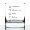 thumbnail image 1 of Bevvee Whiskey Rocks Glass 10.25 oz Check Box Bday 60 Gifts for Whiskey Enthusiasts Glassware & Drinkware, 1 of 3