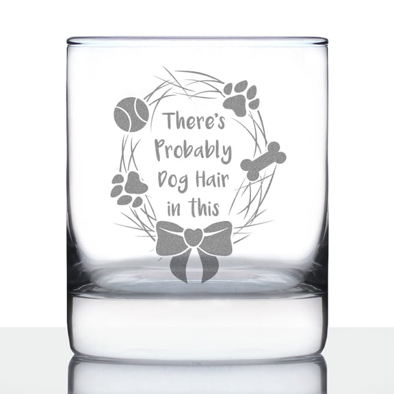 Bevvee Whiskey Rocks Glass 10.25 oz Dog Hair Dog Lover Gifts Glassware & Drinkware