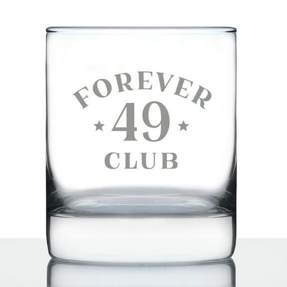 Bevvee Whiskey Rocks Glass 10.25 oz Forever 49 Gifts for Whiskey Lovers Glassware & Drinkware