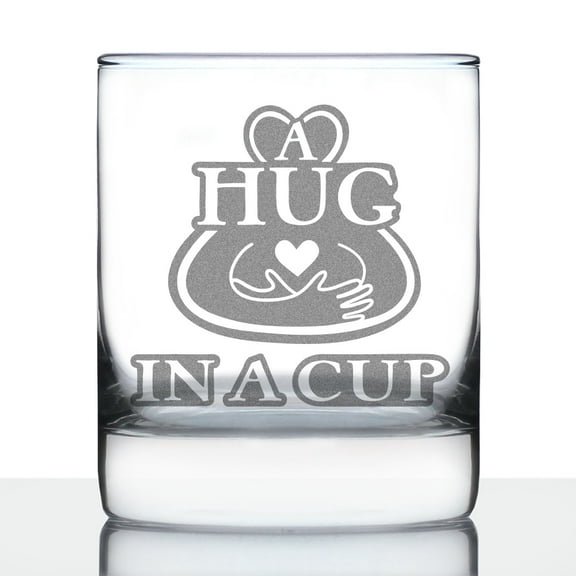 Bevvee Whiskey Rocks Glass 10.25 oz Hug In A Cup Whiskey Enthusiast Gifts Glassware & Drinkware