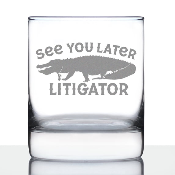 Bevvee Whiskey Rocks Glass 10.25 oz Later Litigator Gifts for Law School Graduates Glassware & Drinkware