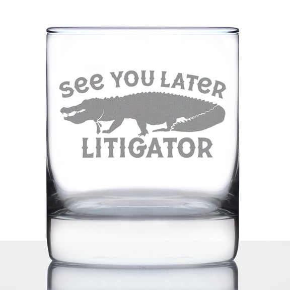 Bevvee Whiskey Rocks Glass 10.25 oz Later Litigator Gifts for Law School Graduates Glassware & Drinkware