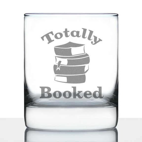 Bevvee Whiskey Rocks Glass 10.25 oz Totally Booked Gifts for Book Lovers Glassware & Drinkware