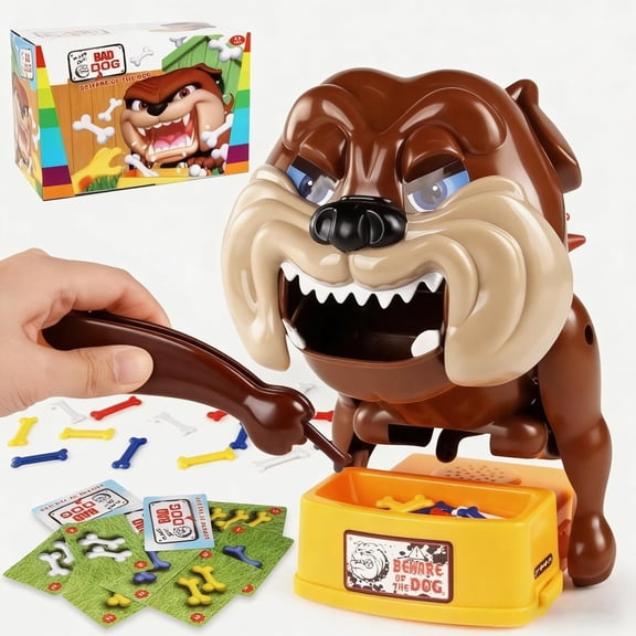 Beware of the Angry Dog game, don't wake the dog, bone-stealing game, evil bad dog escape cards, electronic barking pet toy, suitable for family gatherings and interactive fun.