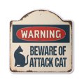 thumbnail image 1 of Beware Of Attack Cat 10” x 10” Sign | Indoor/Outdoor Plastic | SignMission Designer Cats Guard Feline Security Novelty Gift Funny Joke Gag Road Garage, 1 of 4