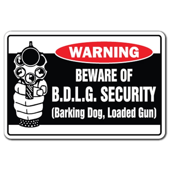 Beware Of B.D.L.G. Security [3 Pack] of Vinyl Decal Stickers | Indoor/Outdoor | Funny decoration for Laptop, Car, Garage , Bedroom, Offices | SignMission