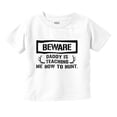 thumbnail image 1 of Beware Daddy Teaching Me to Hunt Toddler Boy Girl T Shirt Infant Toddler Brisco Brands 18M, 1 of 6