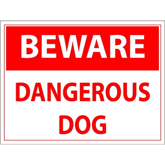 Beware Dangerous Dog Metal Sign Caution Danger Safety Security Warning Notice Signs Size: 12 x 16 inch