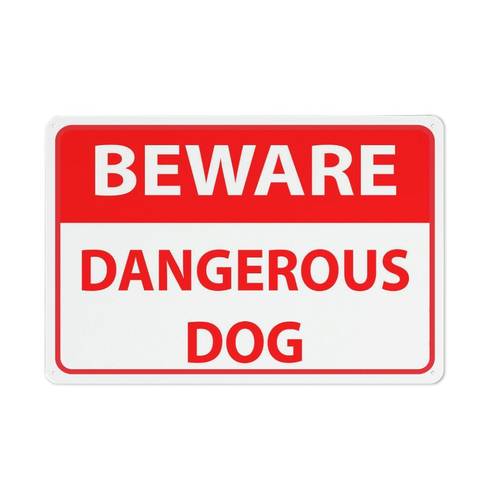 Beware Dangerous Dog Sign 12X8 Inch Tin Sign Great For Garden And Yard Wall Decor