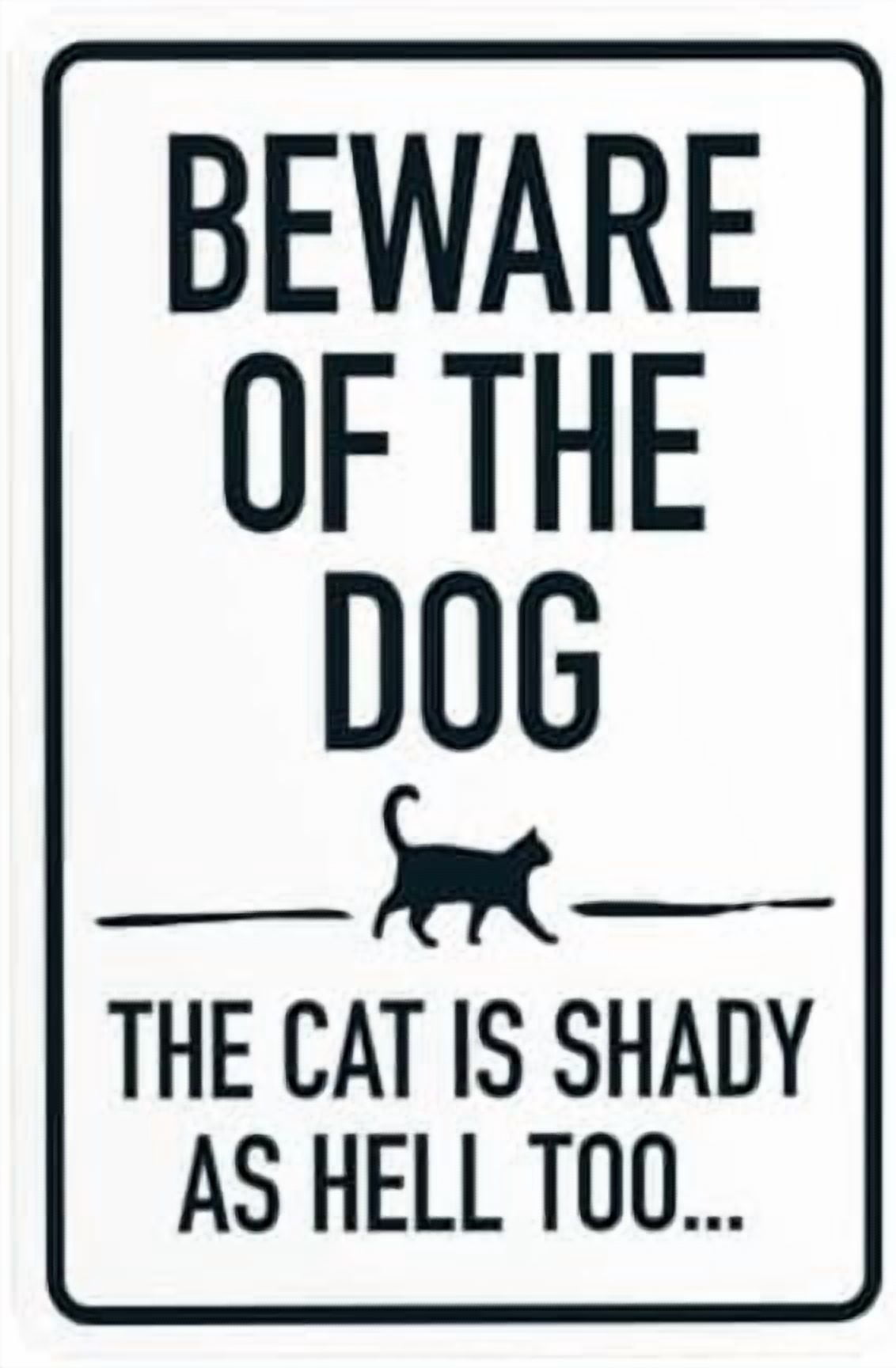 Divertente targa in metallo con scritta in lingua inglese Beware Guard