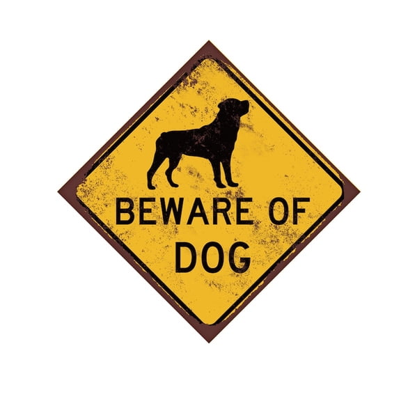 Beware of Dog Gate Sign - Rottweiler Dog Gate Sign - Guard Dog Warning Sign - Keep out Dog area sign - property protection dog Size: 12 inch x 12 inch