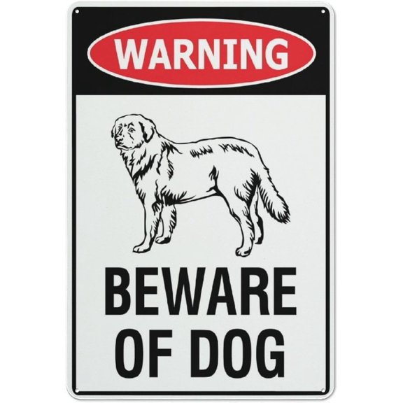 Beware Of Dog Maremma Sheepdog Livestock Guardian Pet Security Wall Plaque Indoor Outdoor Farm Ranch Home Business Property Defense Sign For Agricultural Pasture Rural Residence Outer Yard 8X12 Inch