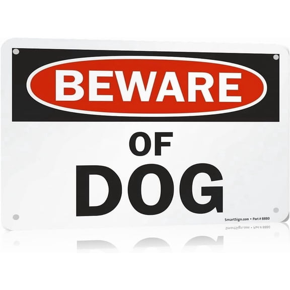 Beware of Dog Sign, 8x12 Inch Aluminum Dog Warning Sign, Weatherproof Outdoor Pet Security Sign, Rust-Free Metal No Trespassing Yard Sign for Fence, Gate & Home