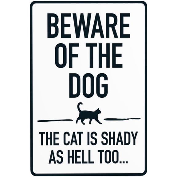 Beware of The Dog Sign 8x12 Inch RustFree Aluminum,Funny Pet Warning Sign & Weatherproof,HighVisibility Outdoor Security Alert for Home,Yard or Driveway