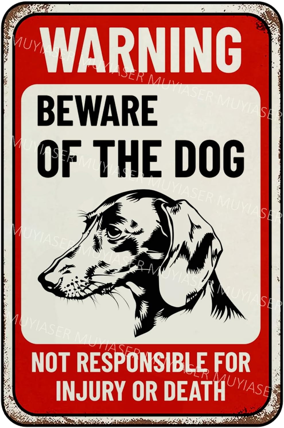 Beware Signs Beware Of Dog Sign Dachshund Warning Sign Aluminum Metal Tin Signs ...