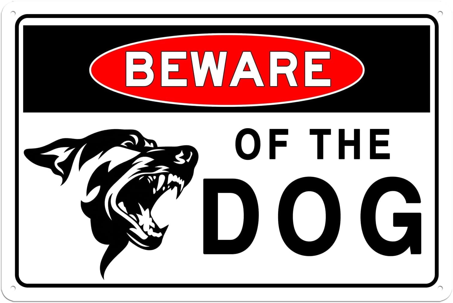 Beware Of Dog Sign For Fence Guard Beagle Dogs On Duty Decor Metal Tin ...