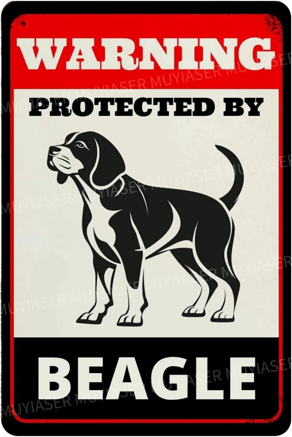 Beware of Dog Sign For Fence Warning Protected By Beagle Aluminum Metal ...