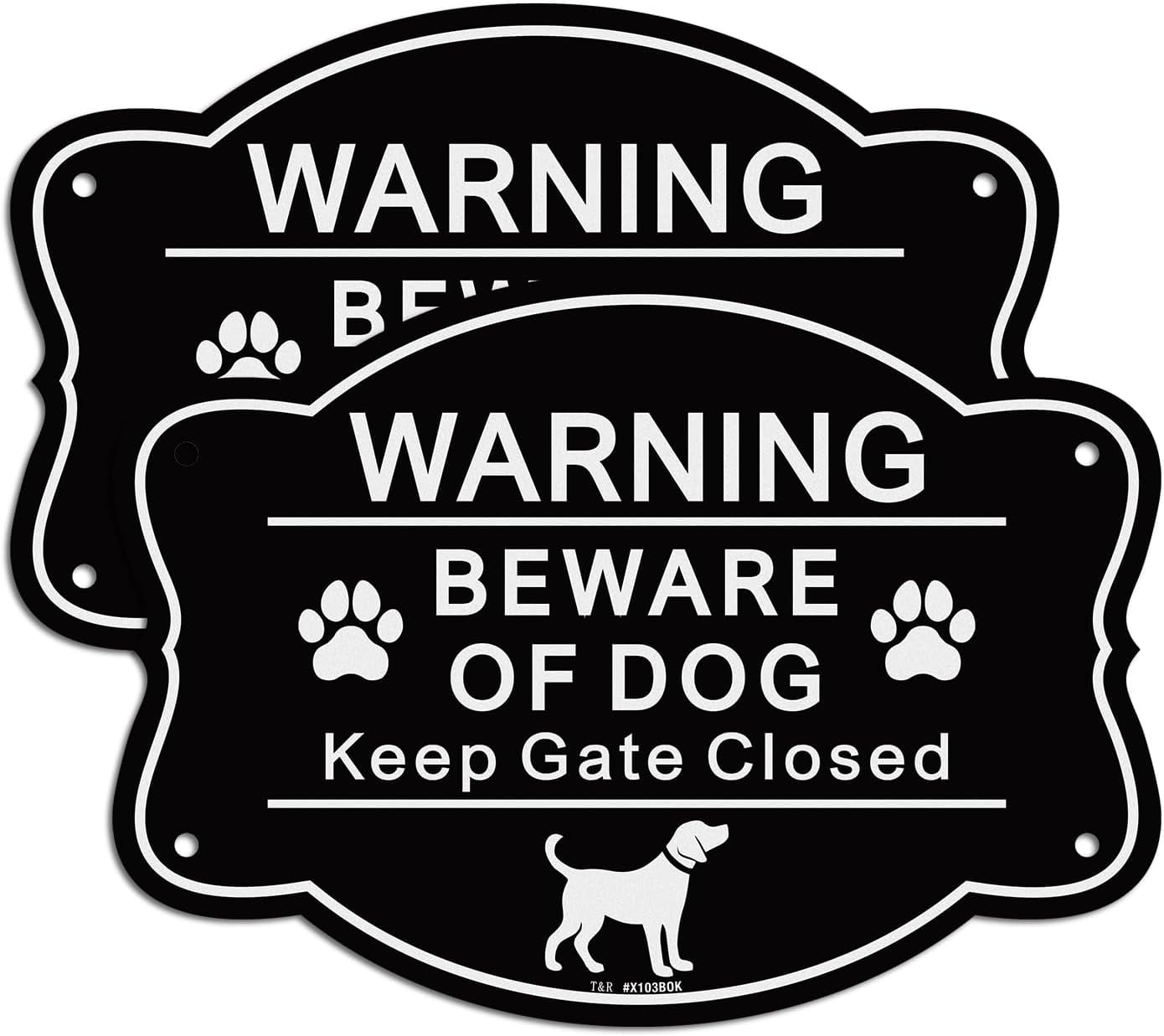 Beware of Dog Sign Keep Gate Shut Do Not Enter Sign - 2 Pack - 10 x 8 ...