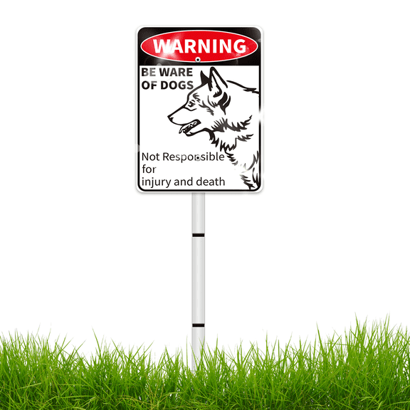 Beware Of Dog Signs For Fence,Dog On Premises Yard Sign,Warning Signs For Property,Dog On Premises Sign Metal,Dog On Property Sign Funny Signs For Dog Lovers 10x7 Inches