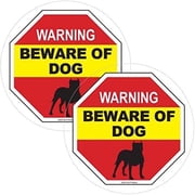 ZoCo Beware of Dog Window Clings 2-Pack   Removable Static Cling Inside Window Warning Decals, 5 x 5 in Vinyl Security Signs for Home, Business, Gate & Glass Door, Made in USA