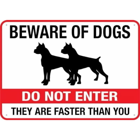 Beware Of Dogs Do Not Enter Sign Outdoor Metal Sign - 12 X 8 Metal Signs For Business, Workplace, Office, Home, Delivery Signs, Road Signs, Garden Signs