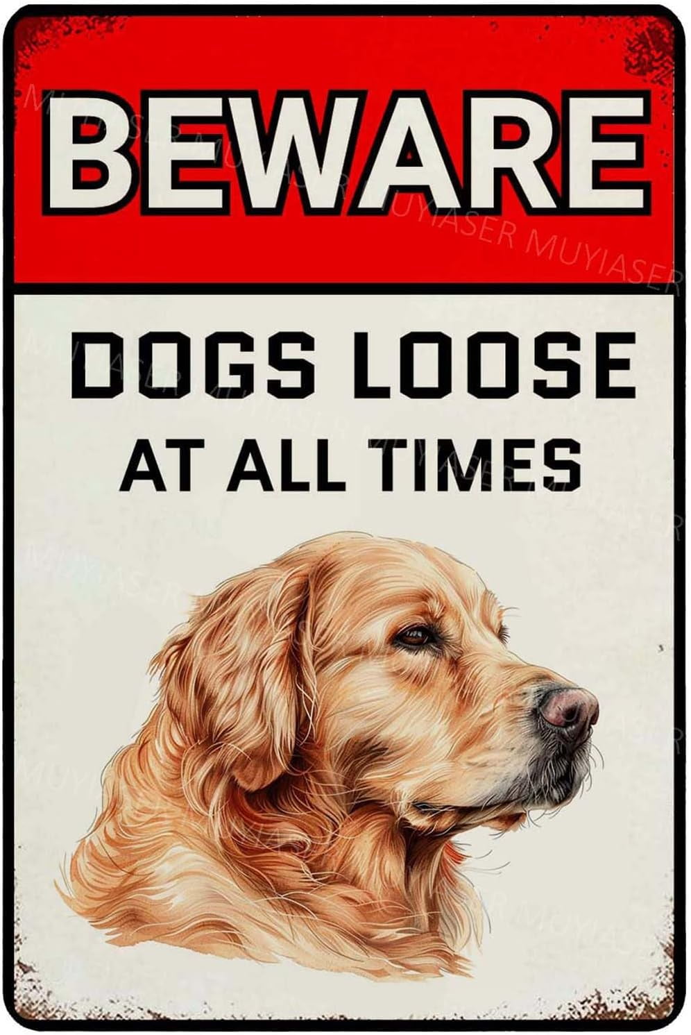 Warnschild 'Beware Of Dogs' Aus Aluminium - 20,3x30,5 Cm, Wetterfest, Mit 4 Aufhängebohrungen, Für Garten, Hof, Zaun