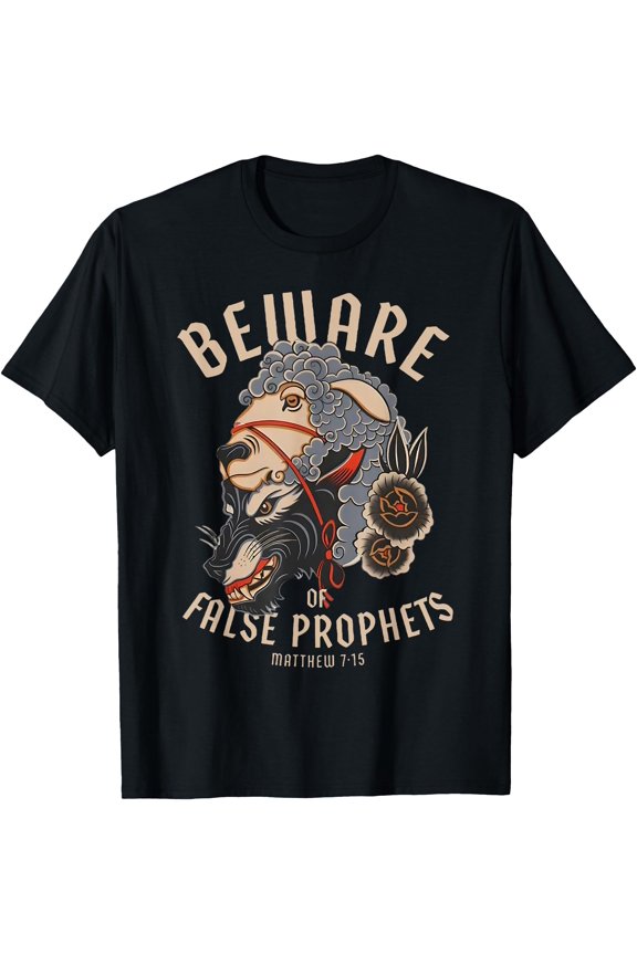 Beware False Prophets Christian Sheep Wolf T-Shirt, Unisex T-Shirt