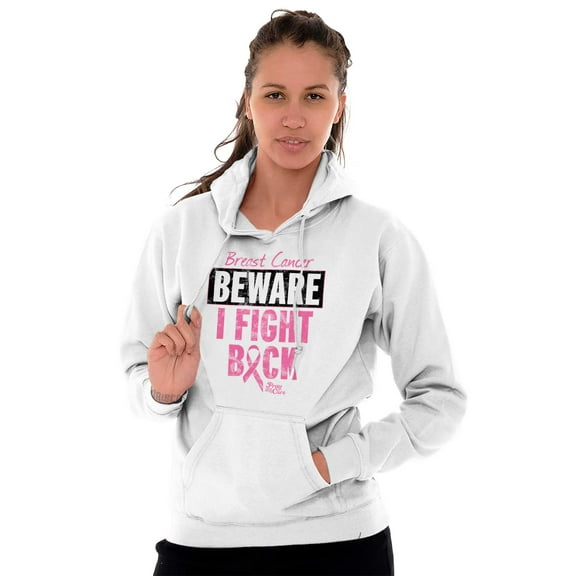 Beware Fight Back Breast Cancer Pink Hoodie Sweatshirt Women Brisco Brands M