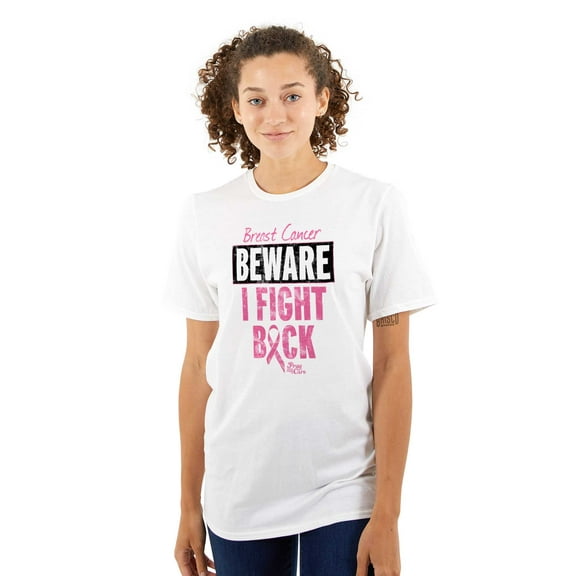 Beware Fight Back Breast Cancer Pink Women's Plus Size Graphic Tee Brisco Brands 2X