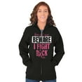 thumbnail image 1 of Beware Fight Back Breast Cancer Pink Womens Plus Size Graphic Zipper Hoodie Brisco Brands 3X, 1 of 5