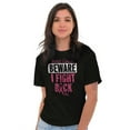 thumbnail image 1 of Beware Fight Back Breast Cancer Pink Women's Graphic T Shirt Tees Brisco Brands X, 1 of 2