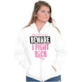 thumbnail image 1 of Beware Fight Back Breast Cancer Pink Zip Hoodie Sweatshirt Women Brisco Brands S, 1 of 2
