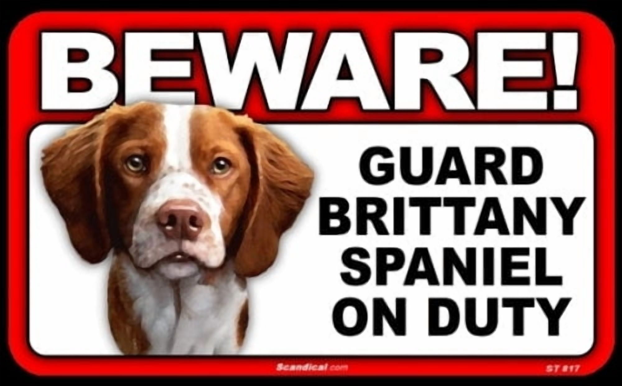 Beware Guard Dog On Duty Sign - Brittany Spaniel - Walmart.com