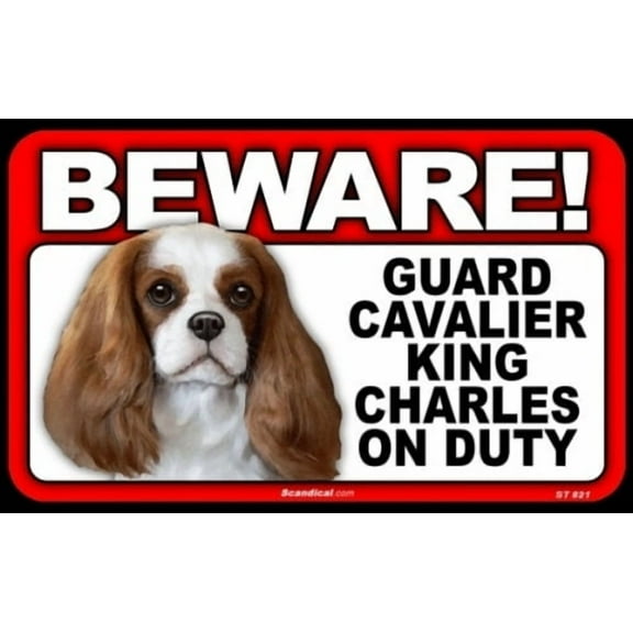 Beware Guard Dog On Duty Sign - Cavalier King Charles
