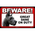 thumbnail image 1 of Beware Guard Dog On Duty Sign - Great Dane, 1 of 1