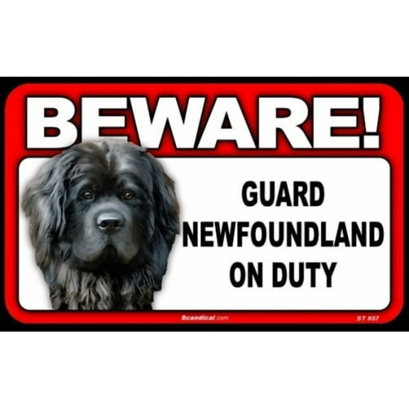 Beware Guard Dog On Duty Sign - Newfoundland