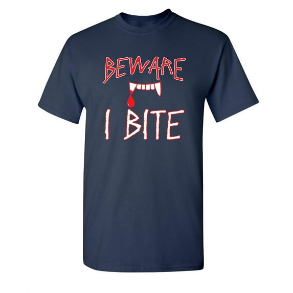 Beware I Bite Sarcastic Humor Graphic Novelty Funny Youth T Shirt